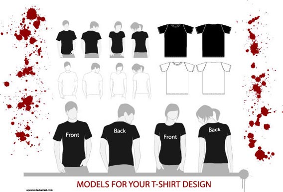 T-Shirt Models Free Vector Graphics