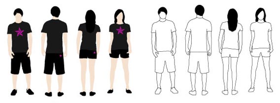 T-Shirt Models 2 Free Vector Graphics