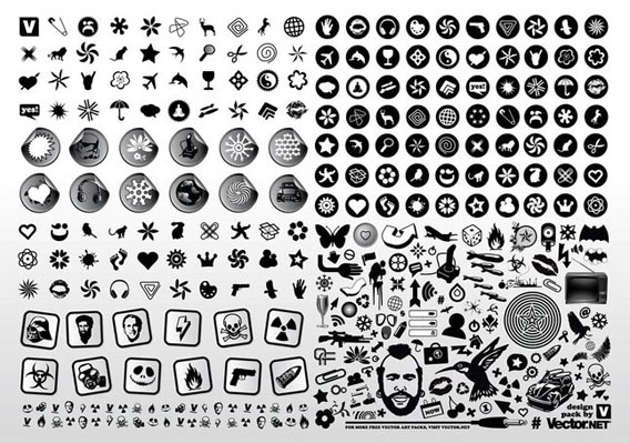 Black & White Vector Icons Free Vector Graphics