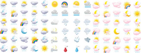 Full Weather Icons Collection Free Vector Graphics