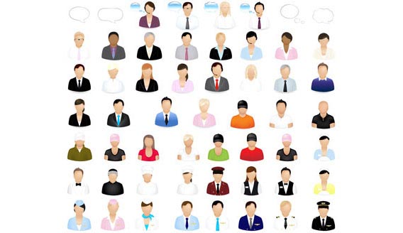 Set of people icons Free Vector Graphics