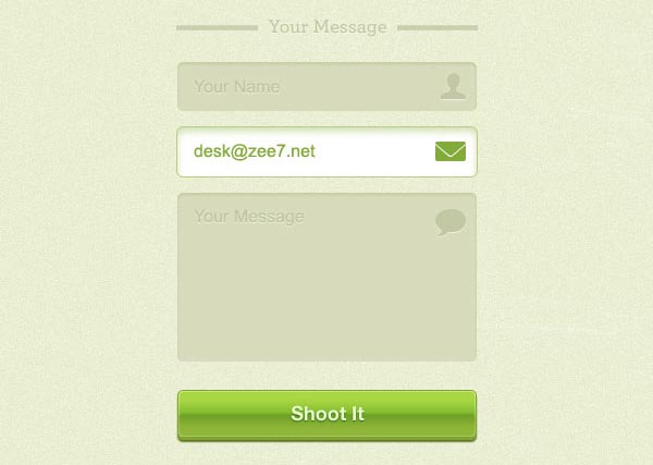 Green Contact Form GUI Free PSD
