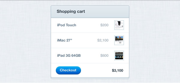 Shopping Cart GUI Free PSD
