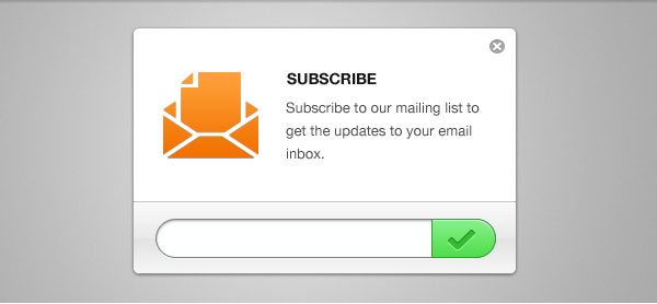 Clean Email Newsletter Subscription Form GUI Free PSD