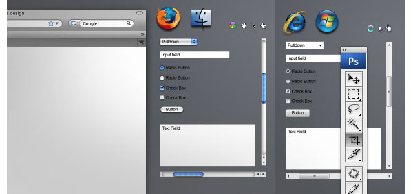 Browser Form Elements GUI Free PSD