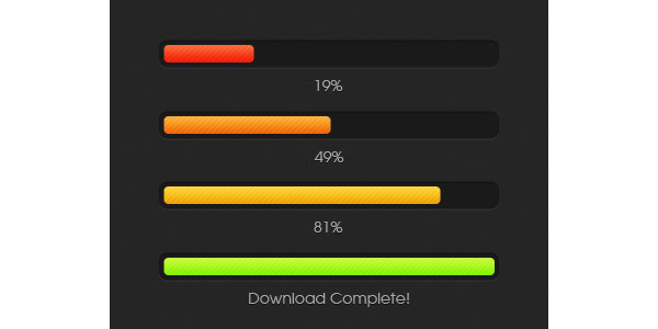 Color Changing Download Progress Bar GUI Free PSD