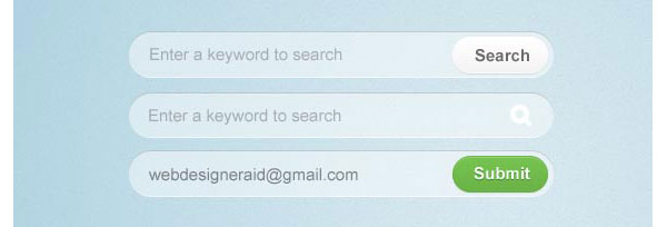 Search & Email Input Text GUI Free PSD