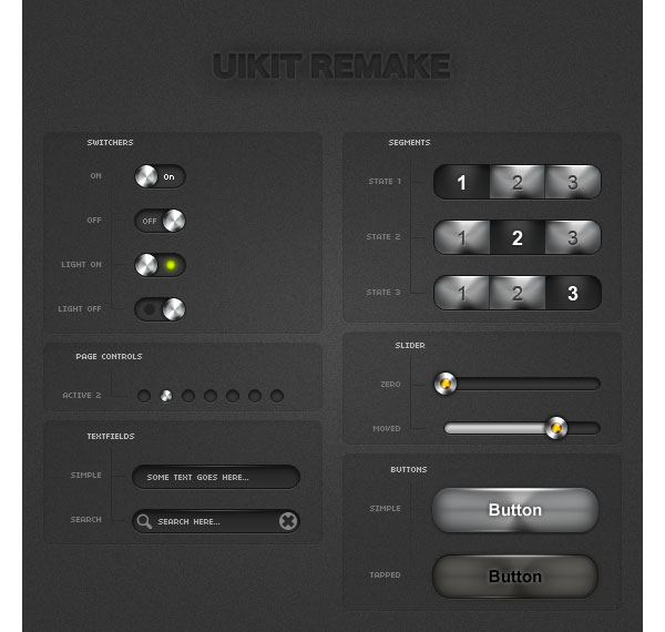 iPhone UIKits light remake GUI Free PSD