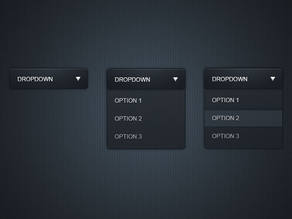 Sleek dropdown menu GUI Free PSD
