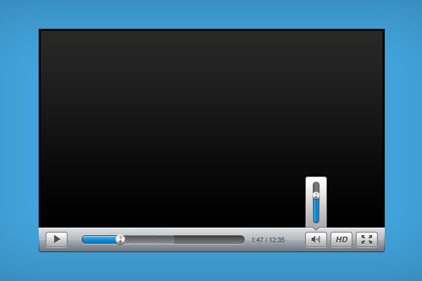 Sleek Video Player GUI Free PSD