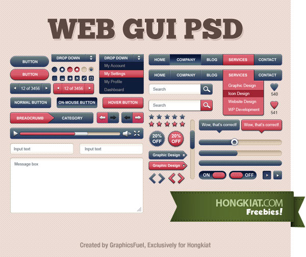 Web GUI Kit GUI Free PSD
