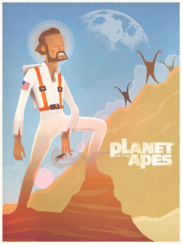 Planet of the Apes Cartoon Print Design Inspiration