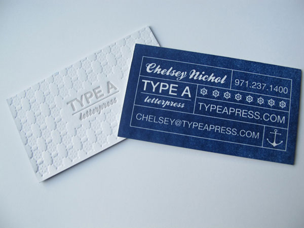 Type A Press Business Card Print Design Inspiration