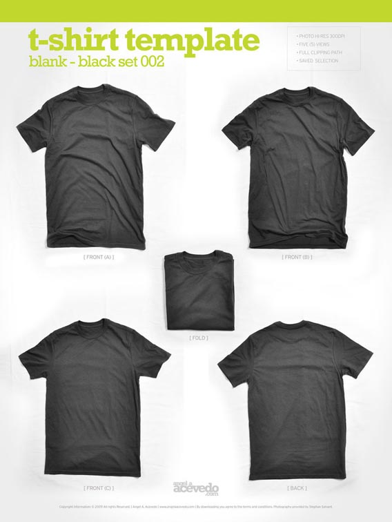 blank t shirt outline. Blank black t-shirts front and