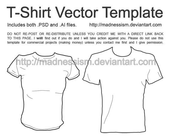 Download Free T-Shirt Vector Template