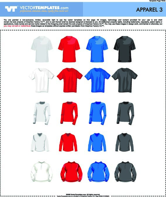 Download free 30 Vector Tshirt Templates